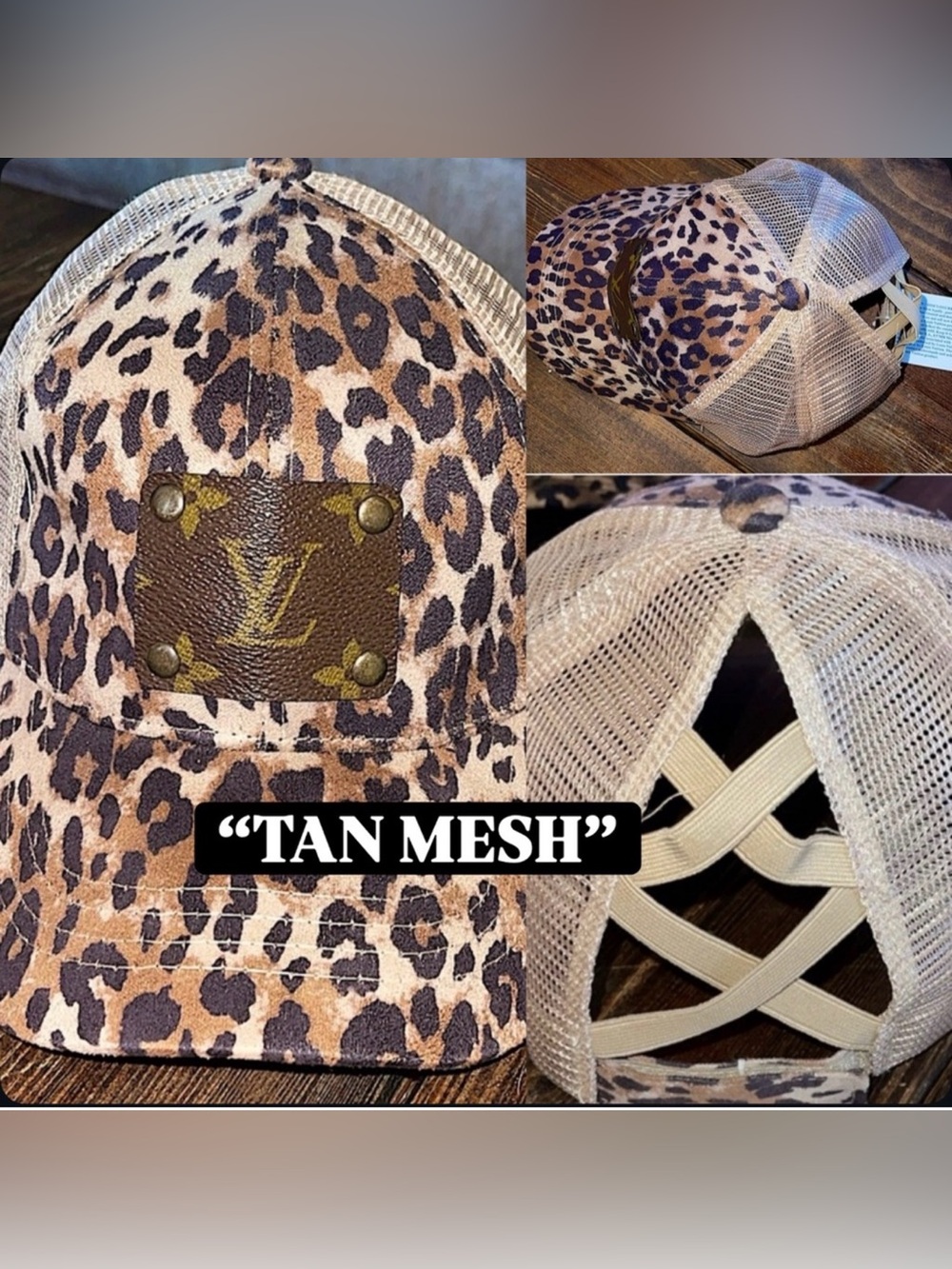 🎉🩷SALE🩷🎉 🆕🤎KEEP IT GYPSY: AUTHENTIC LV PATCH TRUCKER HAT “TAN MESH”